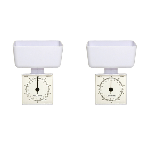 2PK Acurite Diet Scale 5g/500G White Home Kitchen Cooking