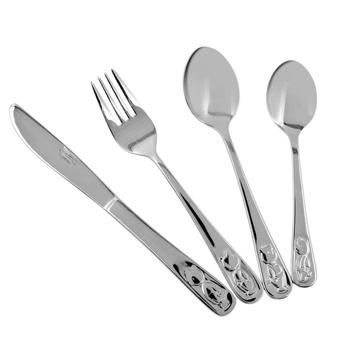 4pc Michelangelo Stainless Steel Kids Cutlery Set