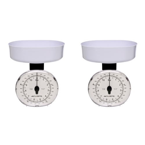 2PK Acurite Kitchen Scale 25g/5kg White Home Kitchen Cooking