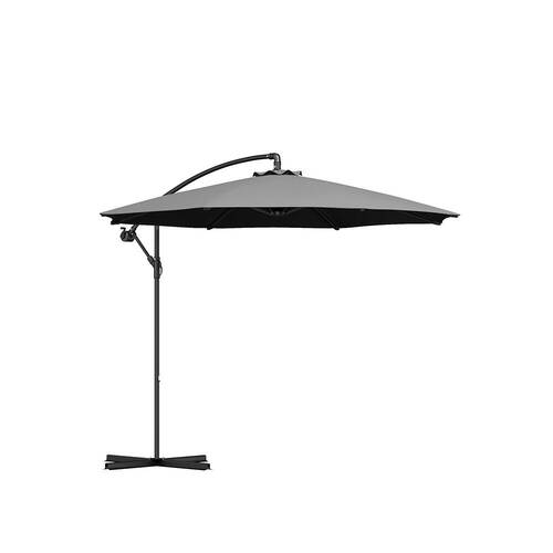 Milano Outdoor 3M Hanging & Folding Umbrella w/ Cover - Grey