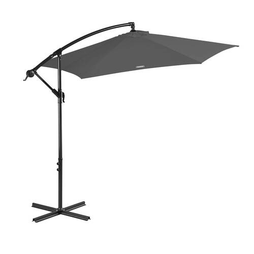 Milano Outdoor 3M Hanging & Folding Umbrella w/ Cover - Charcoal
