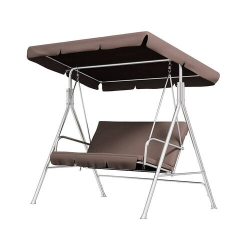 Milano Outdoor Polyester/Steel Swing Chair 170x155cm - Coffee