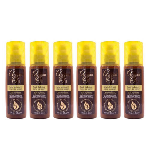 6PK Argan Oil Heat Defence Leave in Spray 150ml Hair Protection