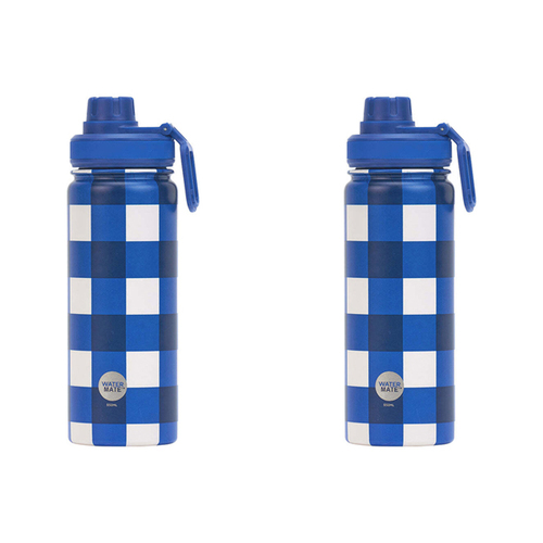 2PK Annabel Trends Watermate 550ml Stainless Steel Bottle Cobalt Check