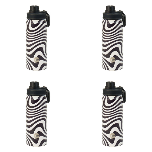 4PK Annabel Trends Watermate 550ml Stainless Steel Bottle Hypnotic Swirls