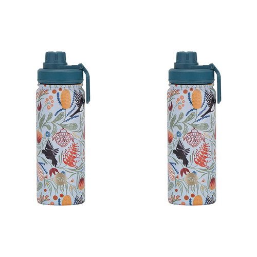 2PK Annabel Trends Watermate 550ml Stainless Steel Bottle Magpie Floral