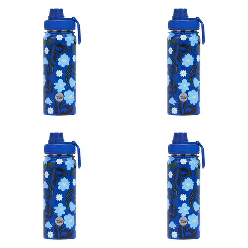4PK Annabel Trends Watermate 550ml Stainless Steel Bottle Nocturnal Blooms