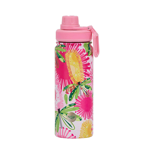 Annabel Trends Watermate 550ml Stainless Steel Bottle Pink Banksia