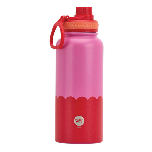 Annabel Trends Watermate Wave 1000ml Stainless Steel Bottle Pink Red