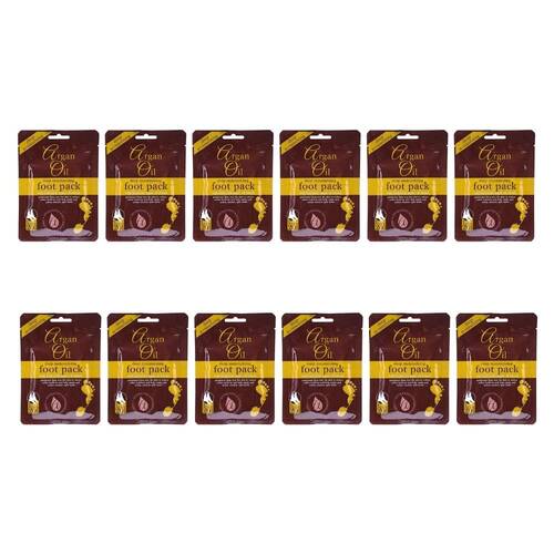 12PK Argan Oil Deep Moisturising Foot Pack For Dry Feet