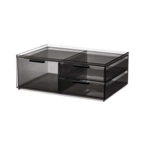 iDesign 3-Drawer 21.59cm Cosmetic Organiser - Clear/Matte White
