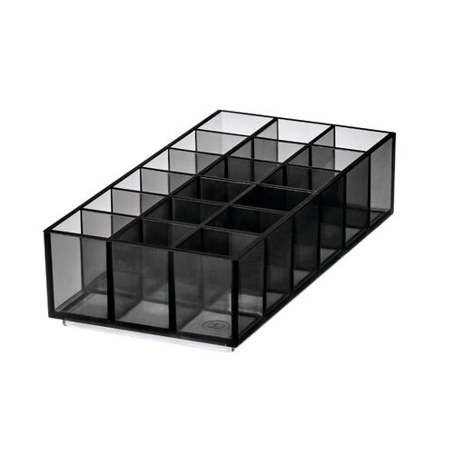 iDesign 20.32x10.16cm Cosmetic Lip Station Organiser - Smoke/Matte Black