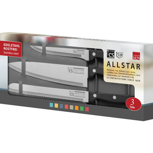 3pc Carl Schmidt Sohn Star All Star Knife Set