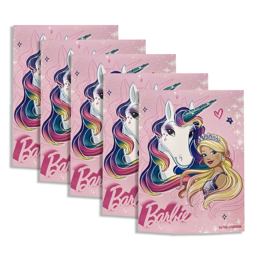 5PK Barbie 64-Page Scrapbook Kids Art Craft Writing Notebook