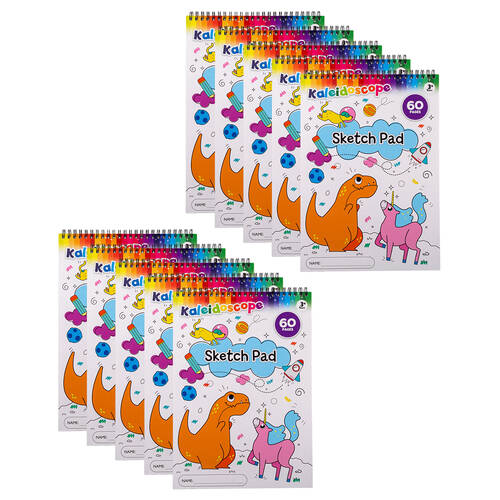 10PK Kaleidoscope A4 Spiral Sketchbook Kids/Children Art Drawing Stationery 3y+