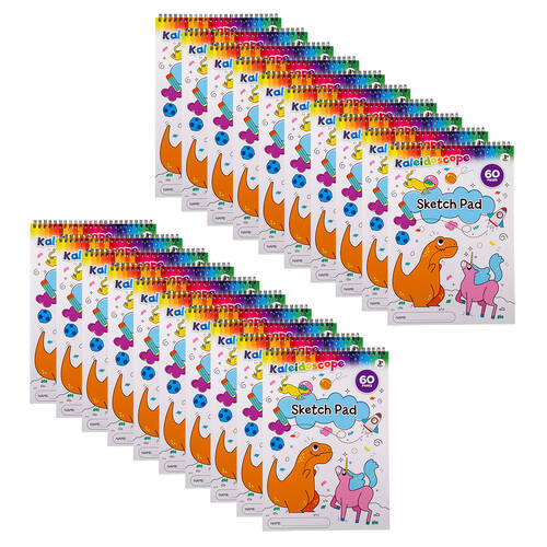 20PK Kaleidoscope A4 Spiral Sketchbook Kids/Children Art Drawing Stationery 3y+