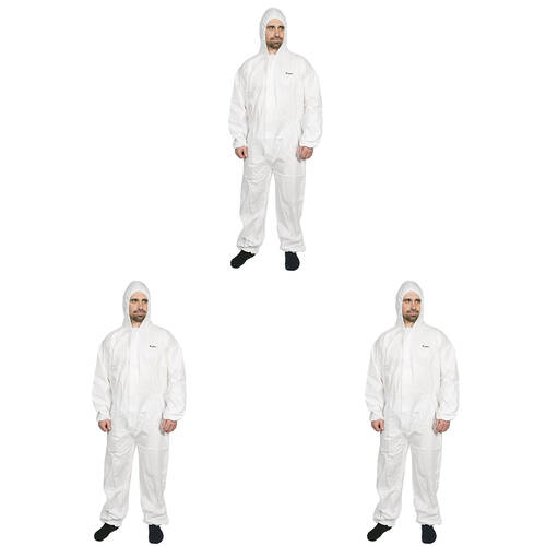3PK AgBoss Hi-Calibre Type 5 And 6 Lightweight PPE Coveralls Large