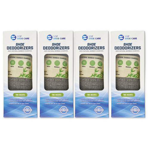4x 2pc Sofsole Shoe Odour Scent Deodorisers Inserts - Grey