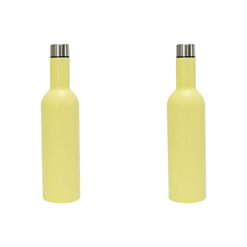 2PK Annabel Trends Stainless Steel 750ml Wine Bottle - Gelato Lemon