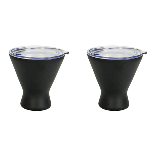 2PK Annabel Trends 250ml Stainless Steel Double Walled Cocktail Cup - Black