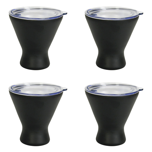 4PK Annabel Trends 250ml Stainless Steel Double Walled Cocktail Cup - Black