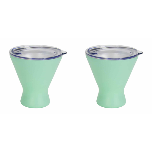 2PK Annabel Trends 250ml Stainless Steel Double Walled Cocktail Cup Gelato Mint