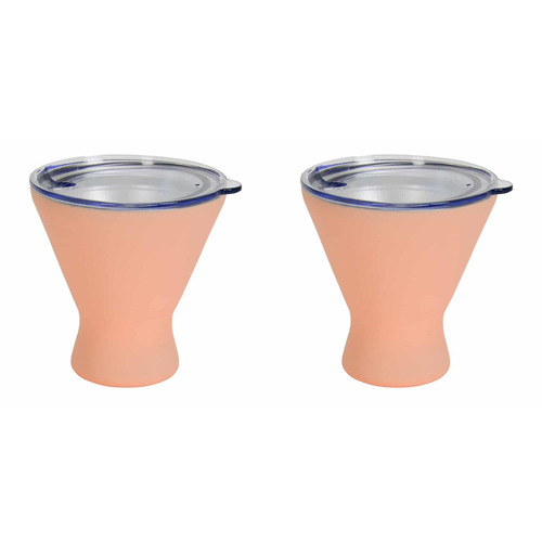 2PK Annabel Trends 250ml Stainless Steel Double Wall Cocktail Cup Gelato Peach