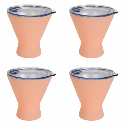 4PK Annabel Trends 250ml Stainless Steel Double Wall Cocktail Cup Gelato Peach