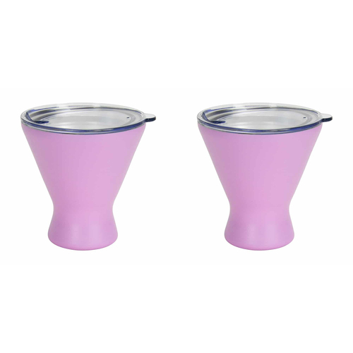 2PK Annabel Trends 250ml Stainless Steel Double Walled Cocktail Cup Gelato Pink