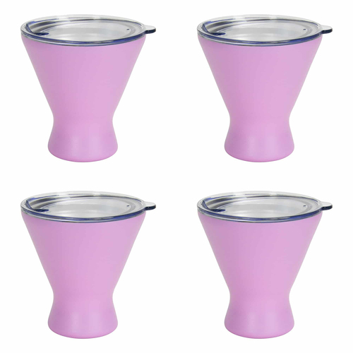 4PK Annabel Trends 250ml Stainless Steel Double Walled Cocktail Cup Gelato Pink