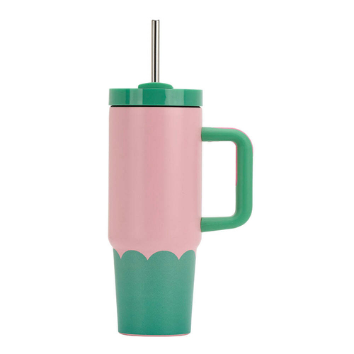 Annabel Trends Super Sip Wave 380ml Stainless Steel Cup - Musk Green