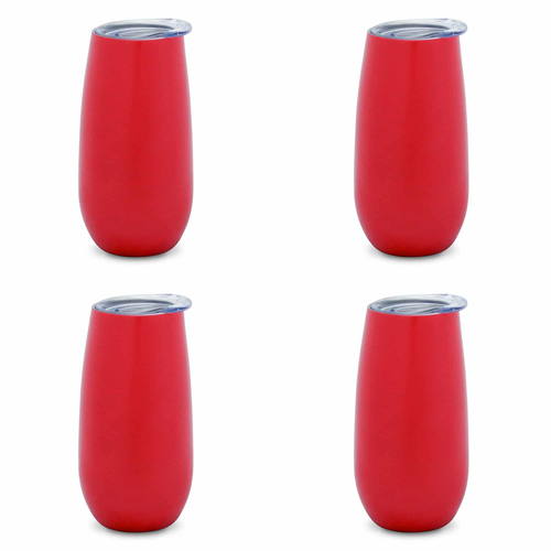 4PK Annabel Trends 175ml Stainless Steel Sparkling Flute Cup - Watermelon