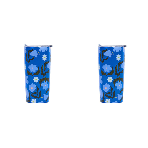 2PK Annabel Trends S/S Double Walled Smoothie Cup 500ml Nocturnal Blooms