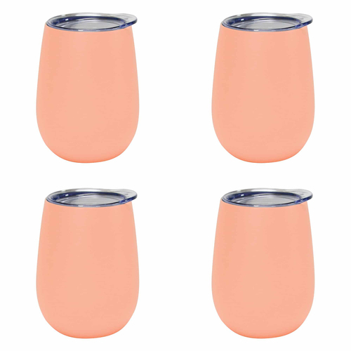 4PK Annabel Trends 295ml Stainless Steel Wine Tumbler - Gelato Peach