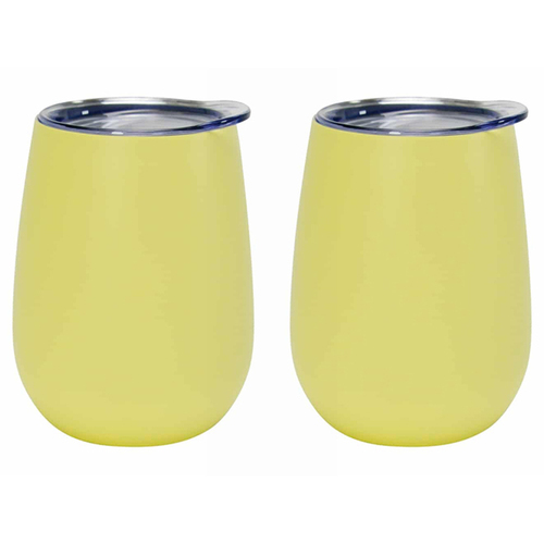 2PK Annabel Trends 295ml Stainless Steel Wine Tumbler - Gelato Lemon