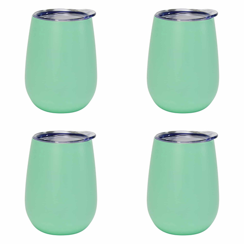 4PK Annabel Trends 295ml Stainless Steel Wine Tumbler - Gelato Mint