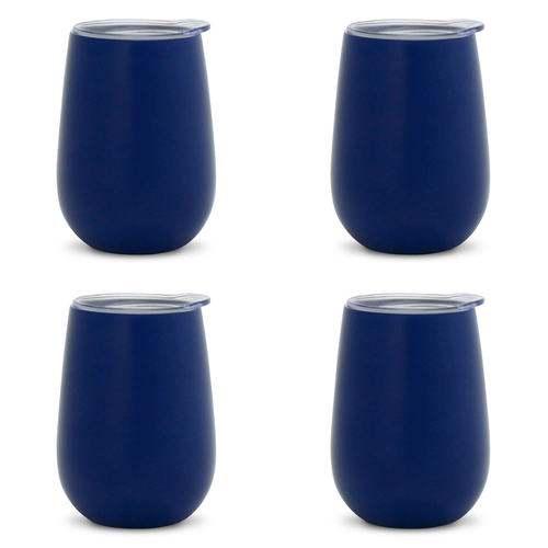 4PK Annabel Trends 295ml Stainless Steel Wine Tumbler - Navy
