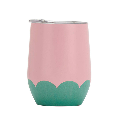 Annabel Trends 295ml Stainless Steel Wave Wine Tumbler - Musk Green