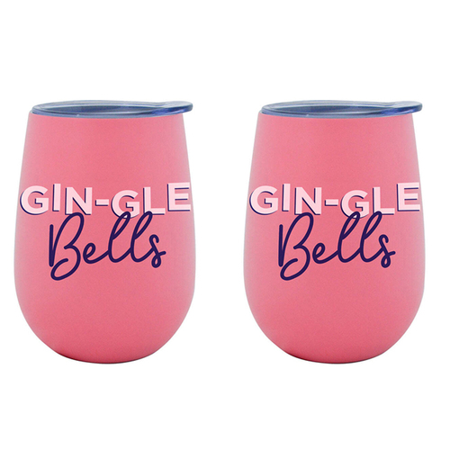 2PK Annabel Trends 295ml Stainless Steel Wine Tumbler - Gin-Gle Bells