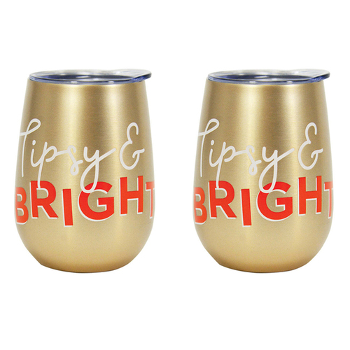 2PK Annabel Trends 295ml Stainless Steel Wine Tumbler - Tipsy