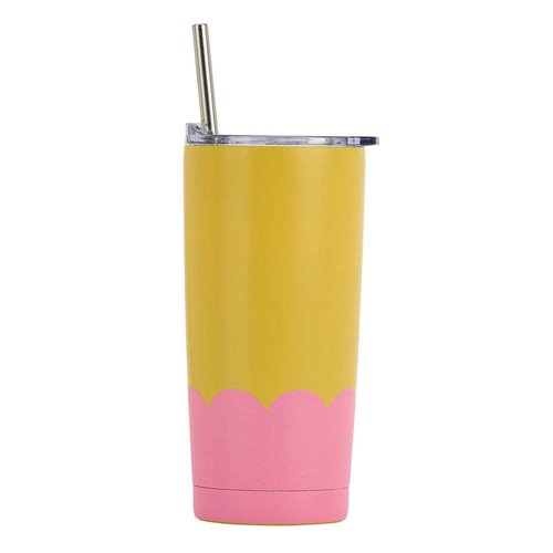 Annabel Trends 500ml Stainless Steel Wave Smoothie Tumbler Yellow Candy