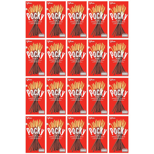 20PK Glico Pocky Dipped Stick Biscuit Snack 47g - Chocolate
