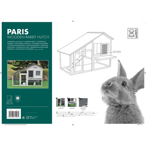 M-Pets 150x108cm Rabbit Pet Paris Wooden Double Storey Hutch Play/Exercise House