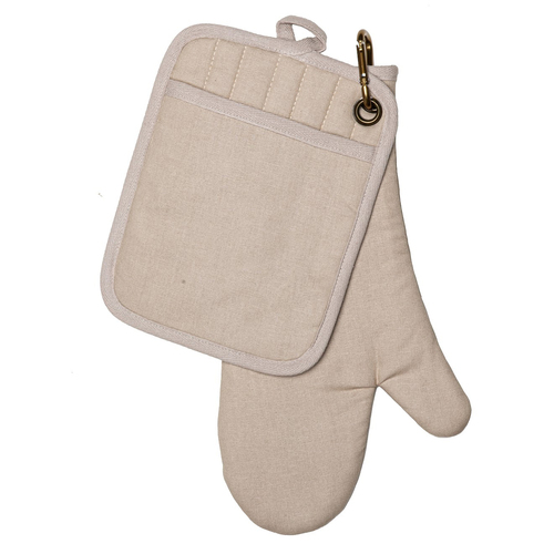 2pc Ladelle Austin  Pot Holder & Oven Mitt/Gloves Set Marine