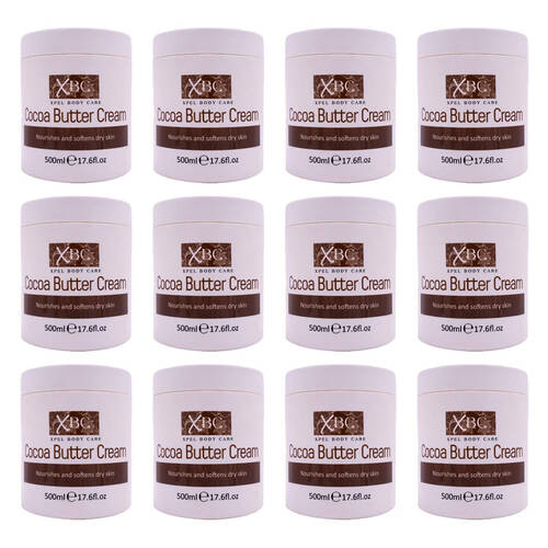 12PK XBC Cocoa Butter Cream Moisturising Body Lotion For Dry Skin 500ml