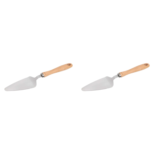 2PK Wiltshire Beechwood Handle Stainless Steel Cake Server
