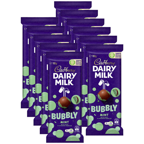 11pc Cadbury Bubbly Mint 160g Chocolate Confectionery