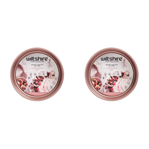 2PK Wiltshire Rose Gold Round Non-Stick Cake Pan Baking Tin 20cm