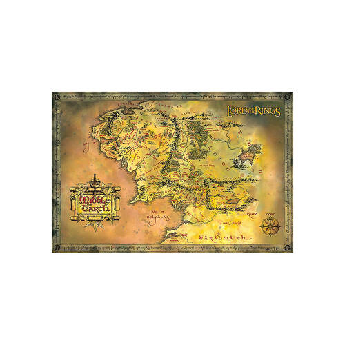 Lord Of The Rings Middle Earth Map Poster 91.5x61cm