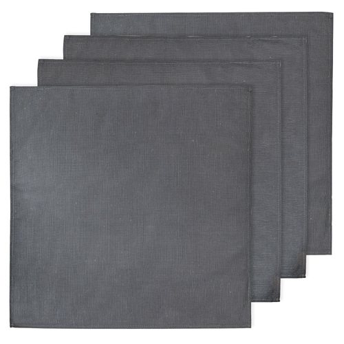 4pc Ladelle Seno  Napkin/Serviette Charcoal Tableware 45x45cm